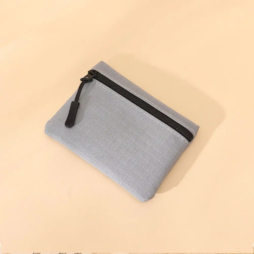 Solid Color Canvas Small Wallet Simple Women Men Coin Key Bag With Zipper Kid Storage Pouch Unisex Mini Coin Purse Money Pocket