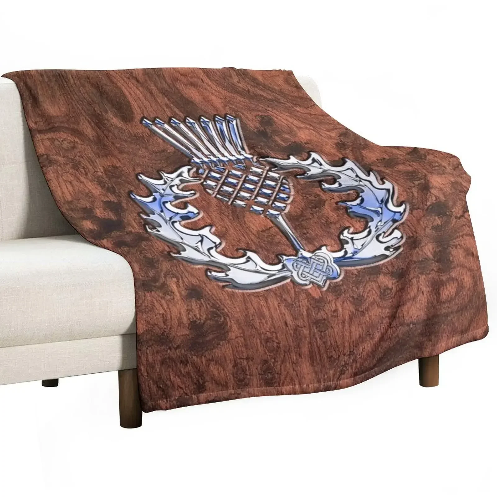 

Scottish Thistle in Burl Throw Blanket blankets and throws Sofas Fluffys Large sofa bed Blankets
