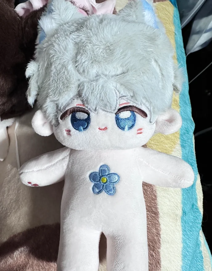 20cm Original Love and Deepspace Caleb Sylus Zayne Rafayel Xavier Kawaii Animal Ear Plush Doll Body Dress Up Clothes Plushies