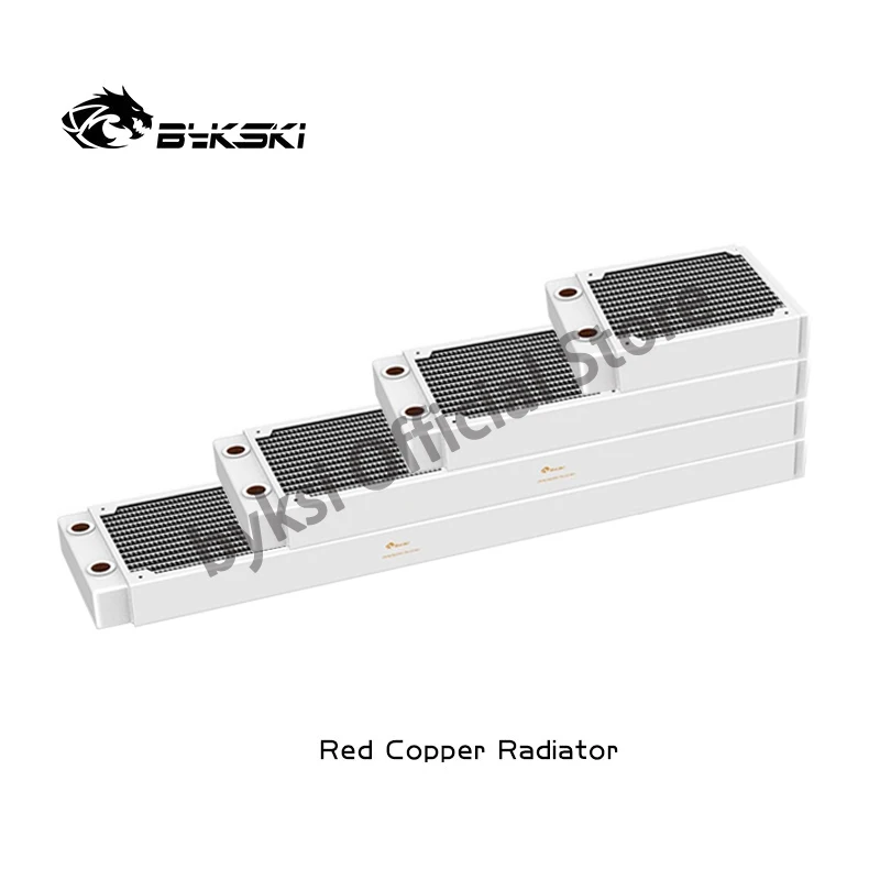 Bykski-radiador de Cobre para Refrigeração pc Refrigerador de Água Dissipador Branco Espessura 30 mm g1 Fio Ventilador 12cm 120 mm 360 mm 240 mm 480 mm