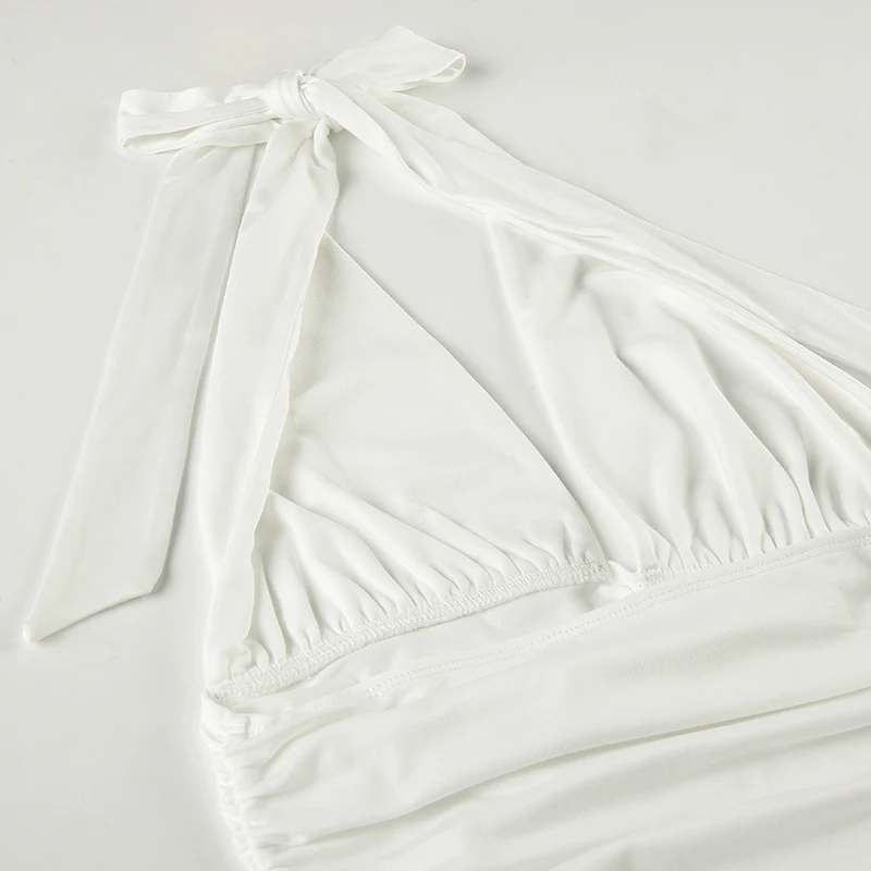 Tops sexys de estilo coreano para mujer, estilo halter, sin mangas, espalda descubierta, ajustados, con cordones y cuello en V, lisos.