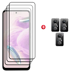 Premium Full Cover Tempered Glass Screen & Lens Protector - 9H HD Clarity for RedmiNote 12S (3 Glass and 3 Lens)