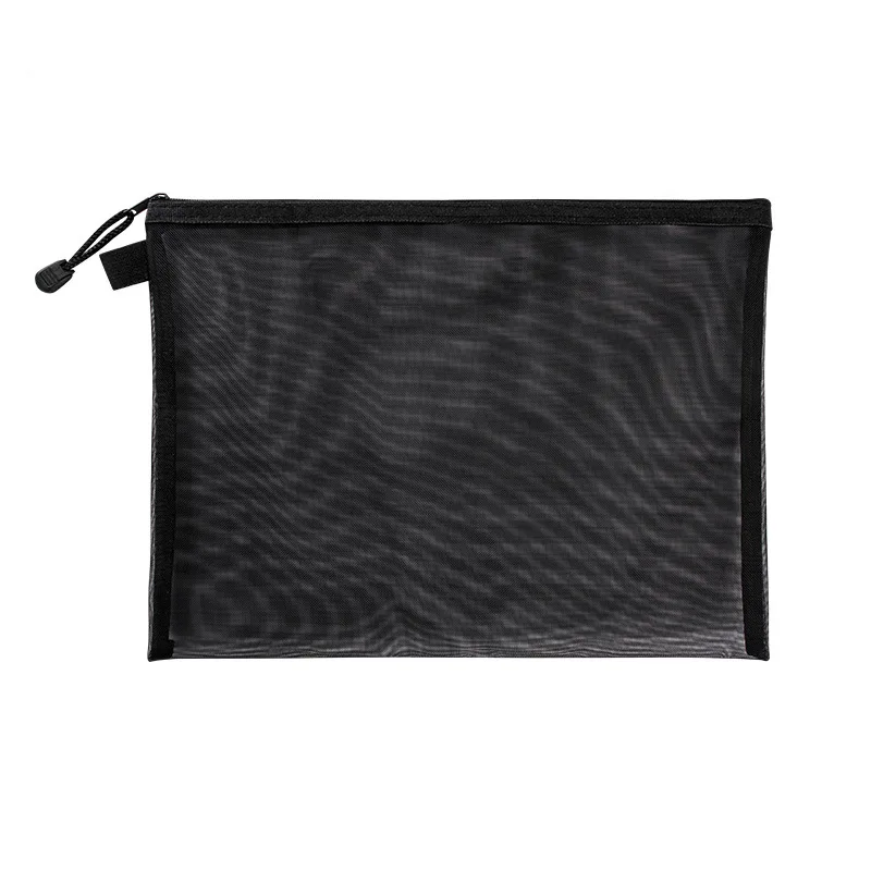thumbnail image 1 of Bolsa de malla de nailon para archivos, tamaño A4, A5, A6, transparente, con cremallera, para documentos de prueba, información, bolsa para bolígrafos, para estudiantes de oficina, bolsa para guardar, 1 of 5