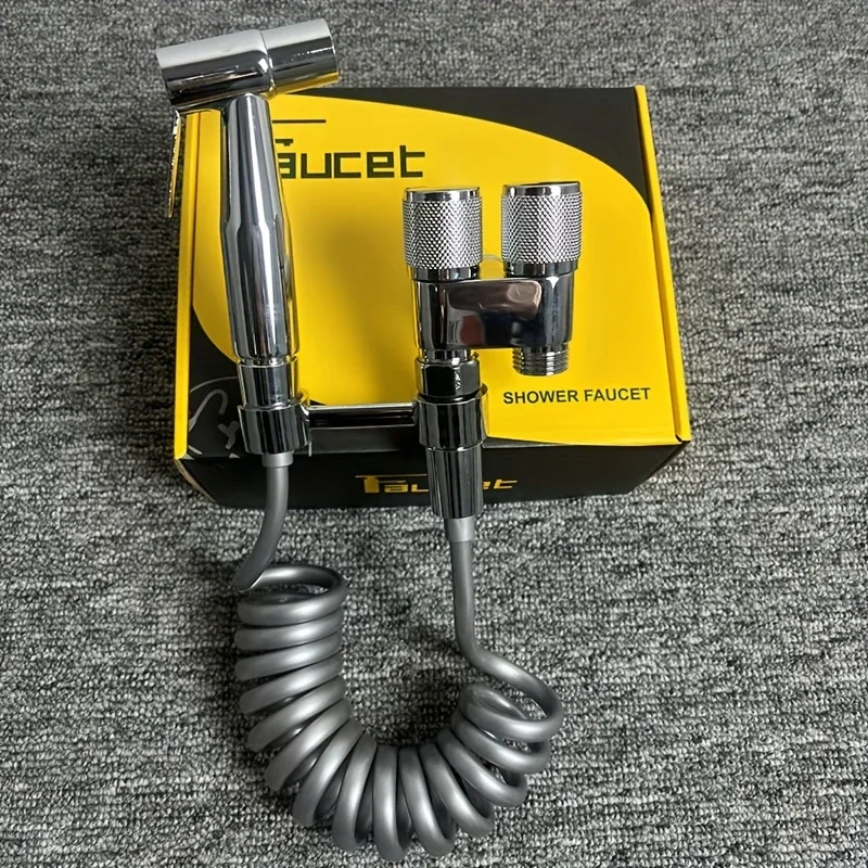 Wall mounted double outlet toilet spray, matching stainless steel wire drawing and polishing design, G1/2 thread, no power