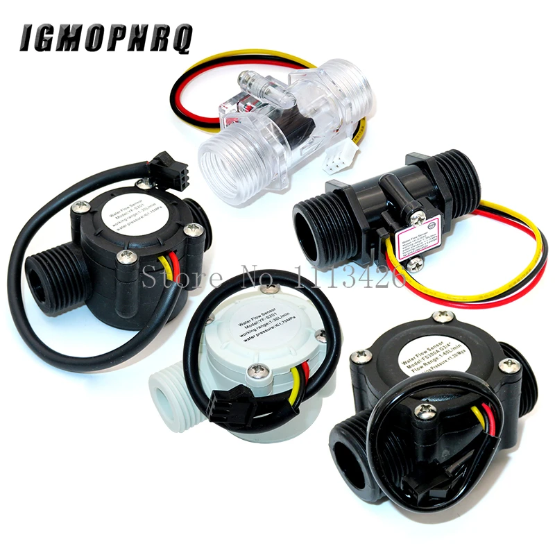 Water Flow Sensor Flowmeter Hall Flow Sensor 4/6 Points G1/2/3/4 Water