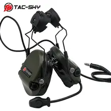 

TAC-SKY Tactical Helmet ARC Track Bracket Version TEA Hi-Threat 1 Silicone Earmuffs Noise Reduction Pickup Tactical Headset