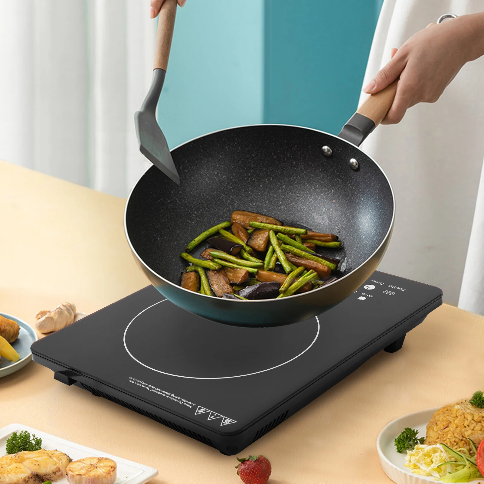 Description Picture 4 of item750W 110V Electric Induction Cooktop Explosion-proof Glass Touch Panel Automatic Shut-off Over-heat Waterproof Leakproof