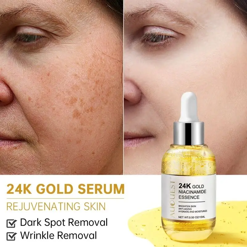 

Niacinamide Serum Dark Spots Remover for Face Serum Hyaluronic Acid 24k Gold Essence Whitening Moisturizing Facial Skin Care