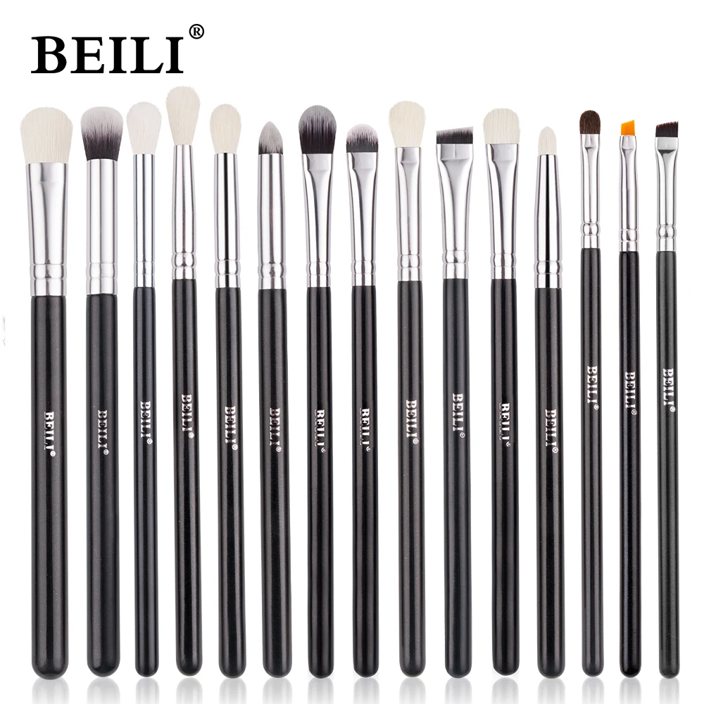 BEILI Black 10-19Pcs Makeup Brushes Natural Synthetic Hair Eyeshadow Blending Eyeliner Makeup Brush Set косметика