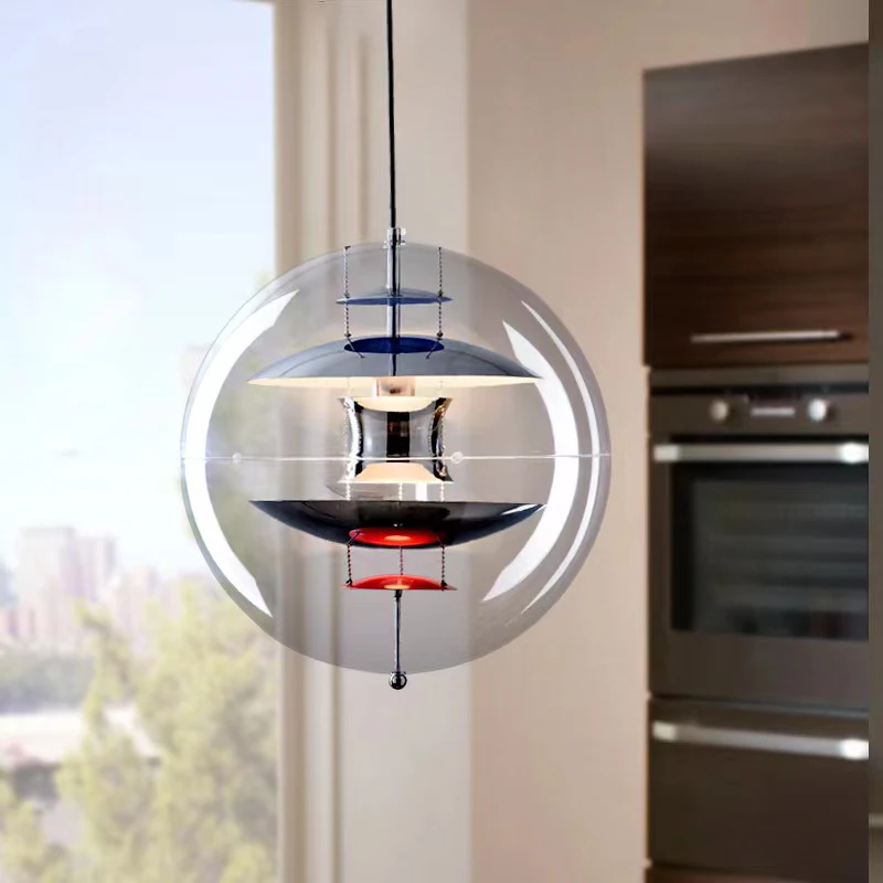 

Nordic Glass Planet Chandelier Simple Modern Creative Personality Restaurant Living Room Bar Cafe Designer Round Ball Chandelier