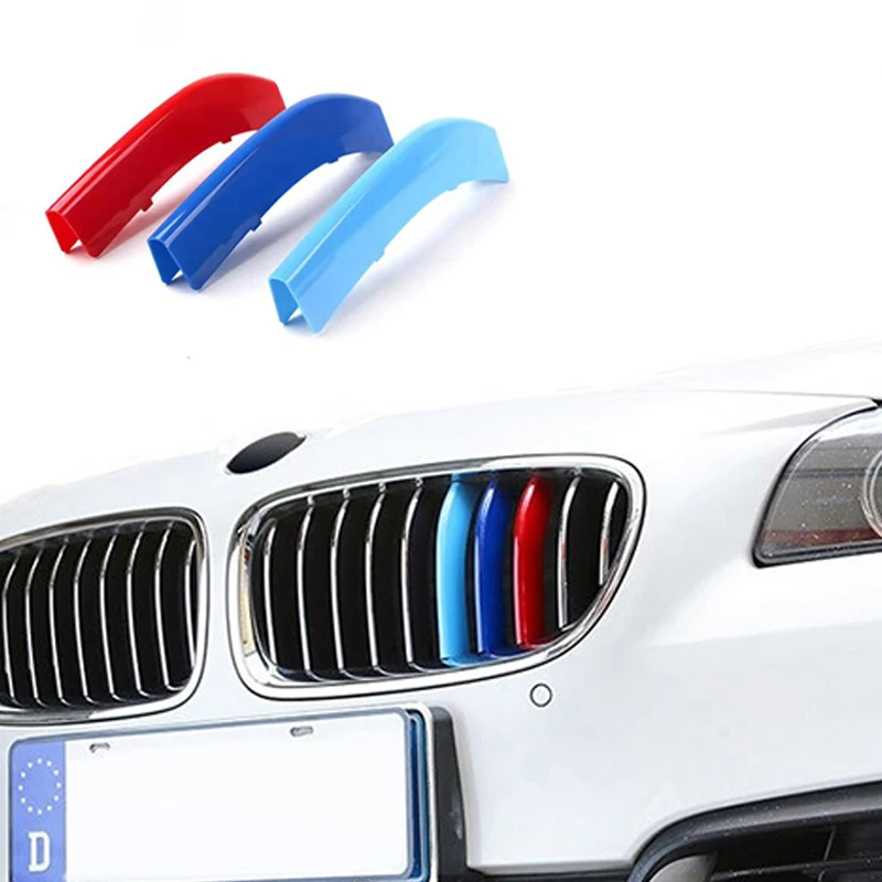 BMW E46 F30 E90 3 시리즈 자동차 스타일 BMW 그릴 스티커 BMW 액세서리용 3개/세트 자동차 그릴 네트워크 장식 트림 그릴 스티커