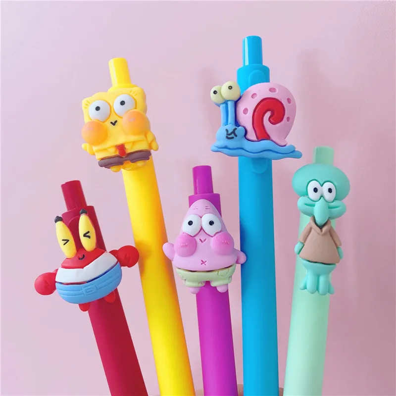 

SpongeBob SquarePants Gary Squidward Mr. Krabs Patrick Kawaii Office Accessories Gel Pens Cartoon Signature Water Pen New