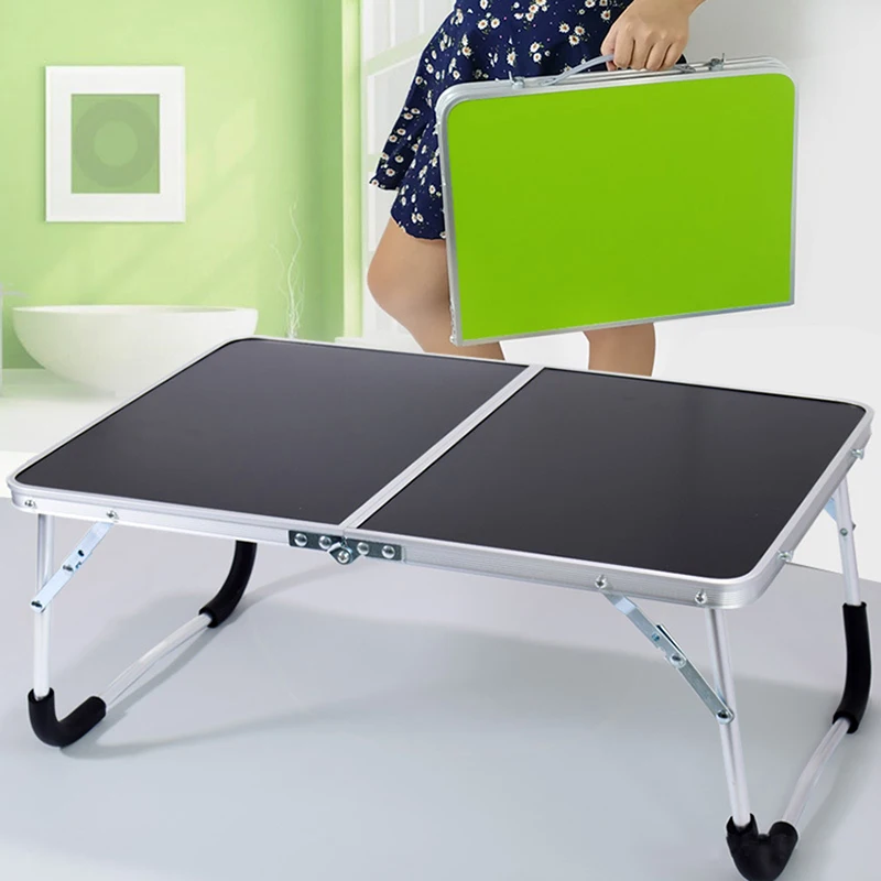 

Foldable Laptop Desk,Computer Table, Breakfast Serving Bed Tray, Portable Picnic Table, Folds in Half with Inner Storage Space