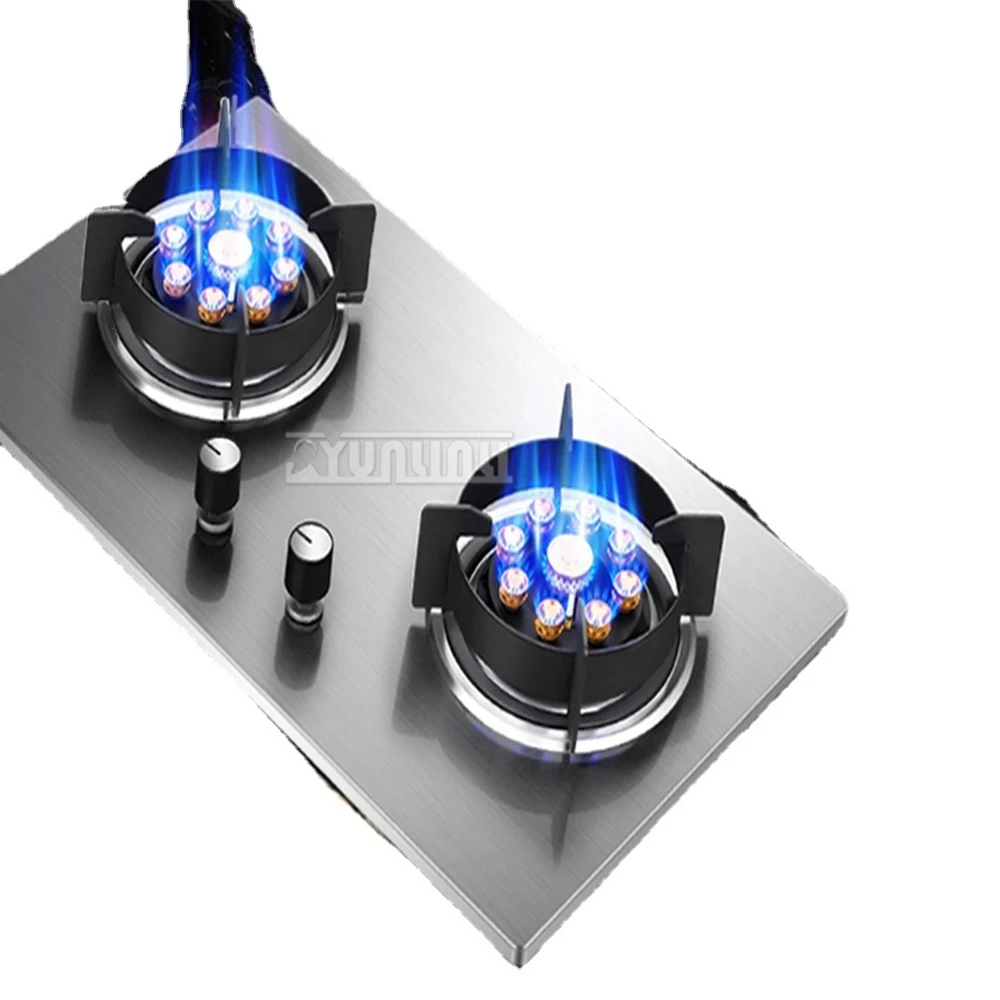 Energy Saving Gas Stove Embedded Double Stove Household Catering Equipment Tempered Glass Gas Stove 5