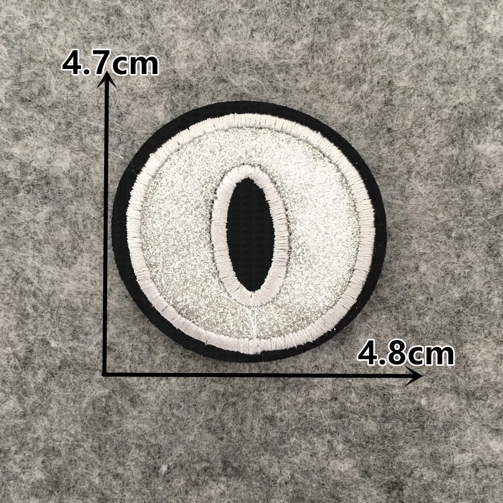 English Silver Letters Embroidery Iron-On Patches - Hot-Melt Adhesive DIY Clothing Embellishments (Set of 26)