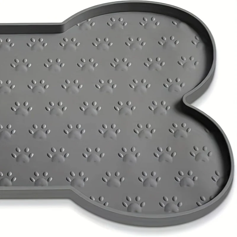 Dog Feeding Mat Non-Slip Pet Food Pad Raised Edges Washable Waterproof