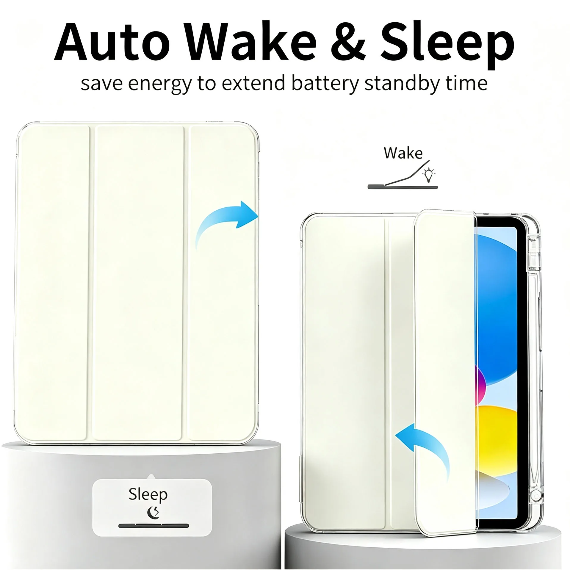 Magnetic Flip Smart Transparent iPad Cover
