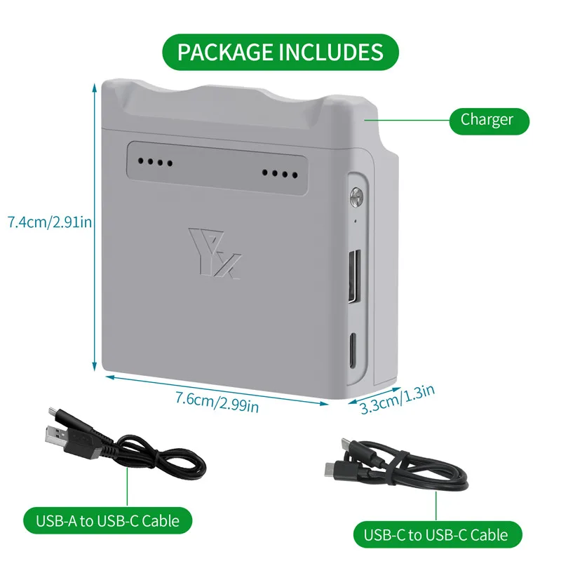 Chargeur double canal DJI Neo avec batterie insérée, câbles d'alimentation, recharge rapide et sûre.