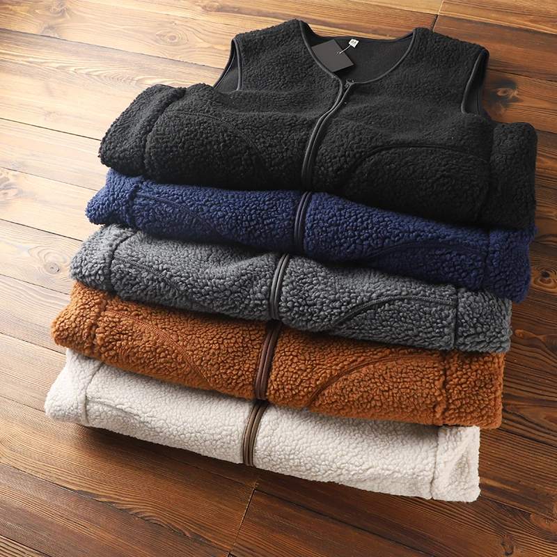 Nordic Double-Sided Fce Thi Warm Vest for Couples Men's Stand Fit V-Ne Autumn Winter Faion Casual Wear