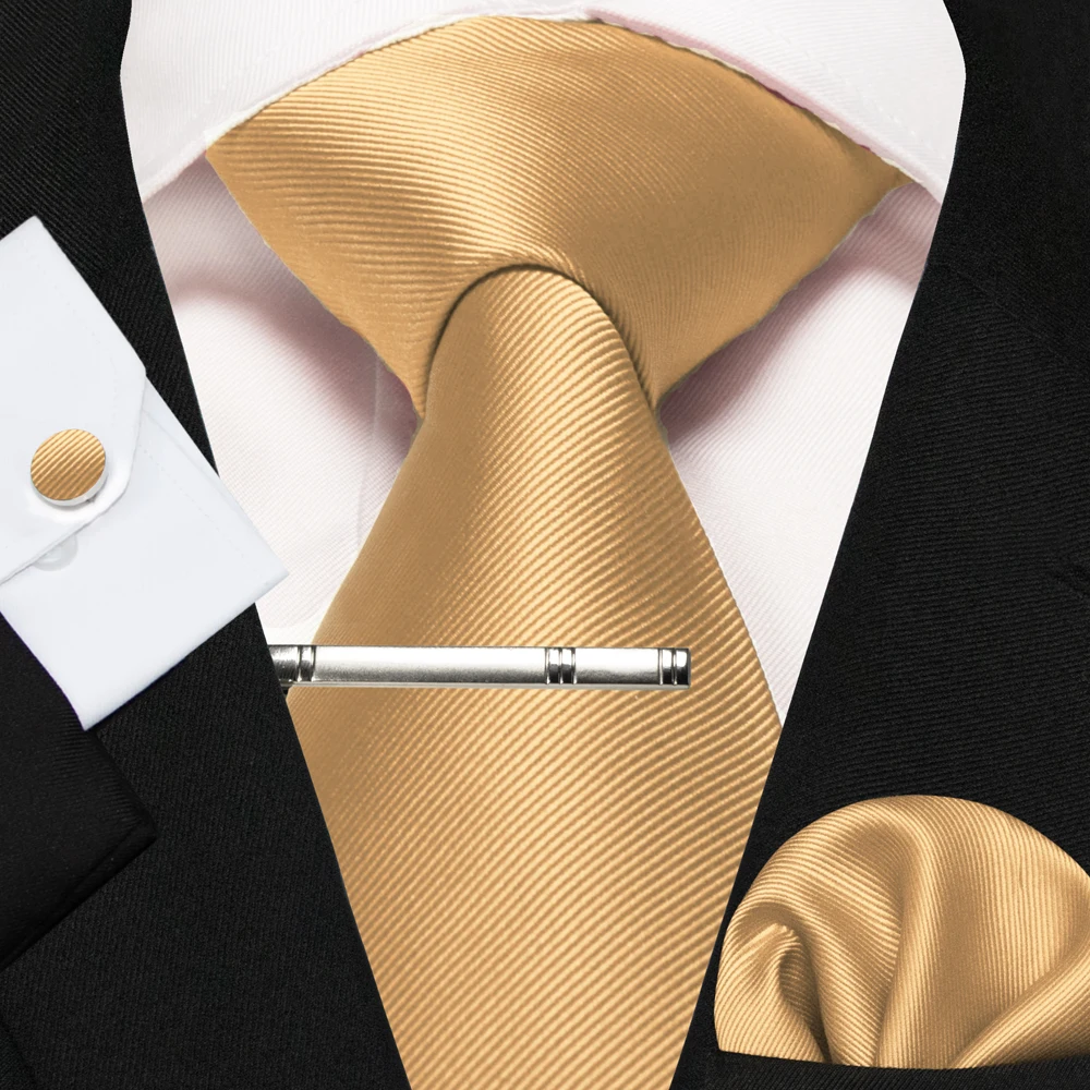 Neck Tie Handkerchief Cufflinks Set For Men