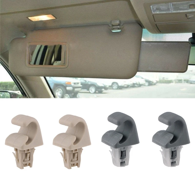 2PcsCarSunVisorClipHookBracketVehicleInteriorPlasticSunvisorFastenerClipsTrimfor