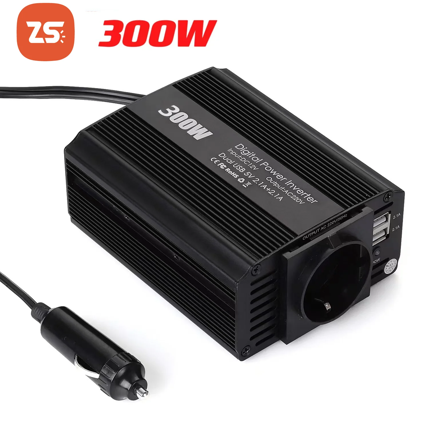 Hot 12V To 230V 240V Portable Car Power Inverter 300W Converter Modified Sine Wave With US JP Universal Socket AC USB Output