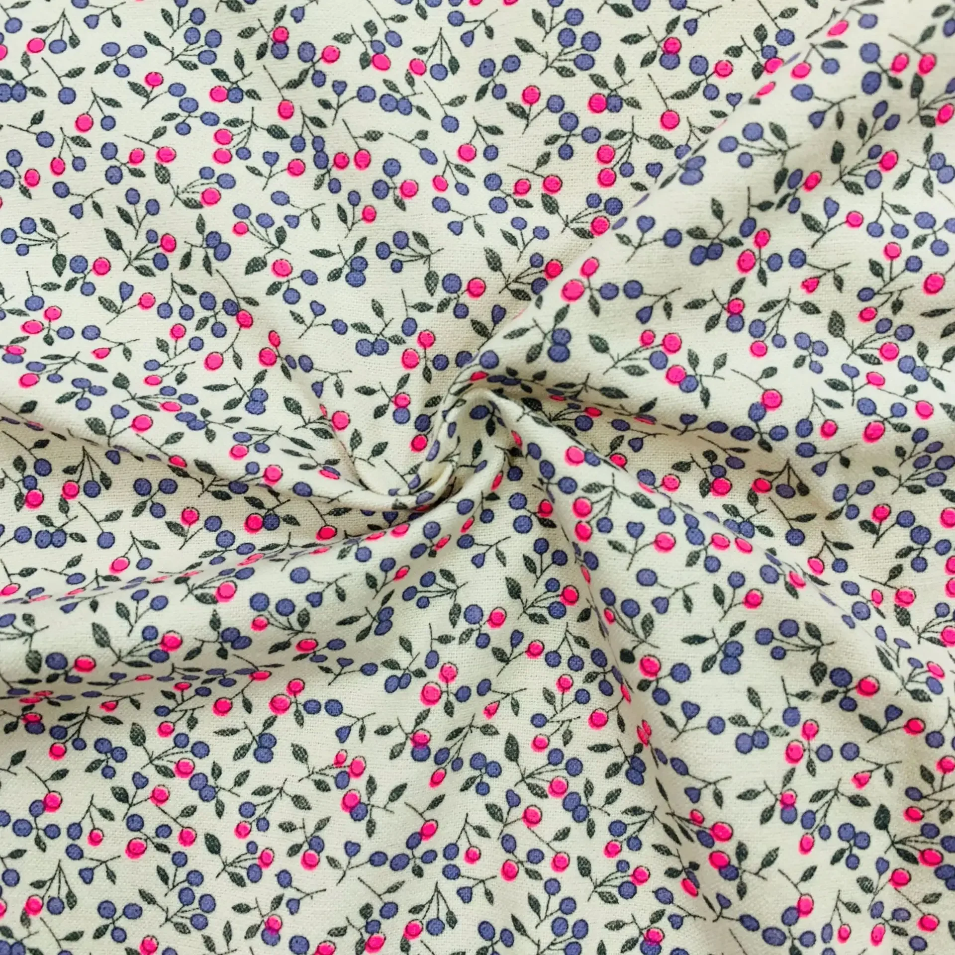 Cotton Candy Flower Heart Printing Fabric Small Fragments Women's Clothing Children's Wear Sanding Pulling Twill 50 Pieces Quali