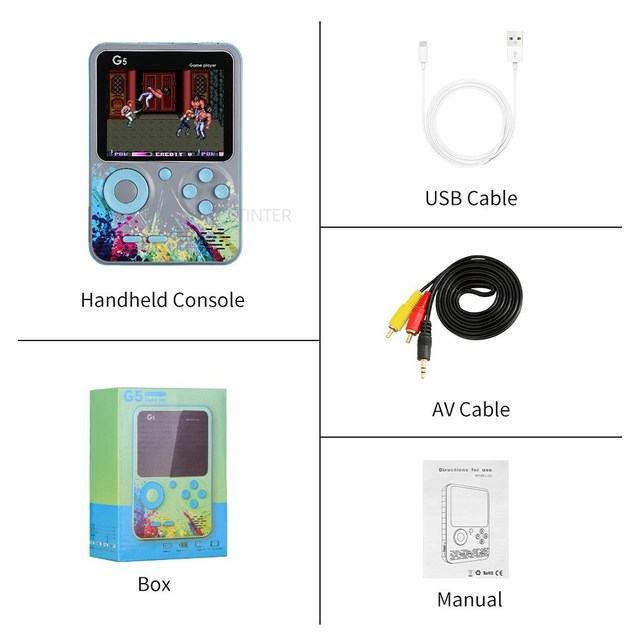 Game Console Handheld Game Consoles Built-in 500 Retro Classic Games AV Out Video Game Player Support 2 Player Gamepad