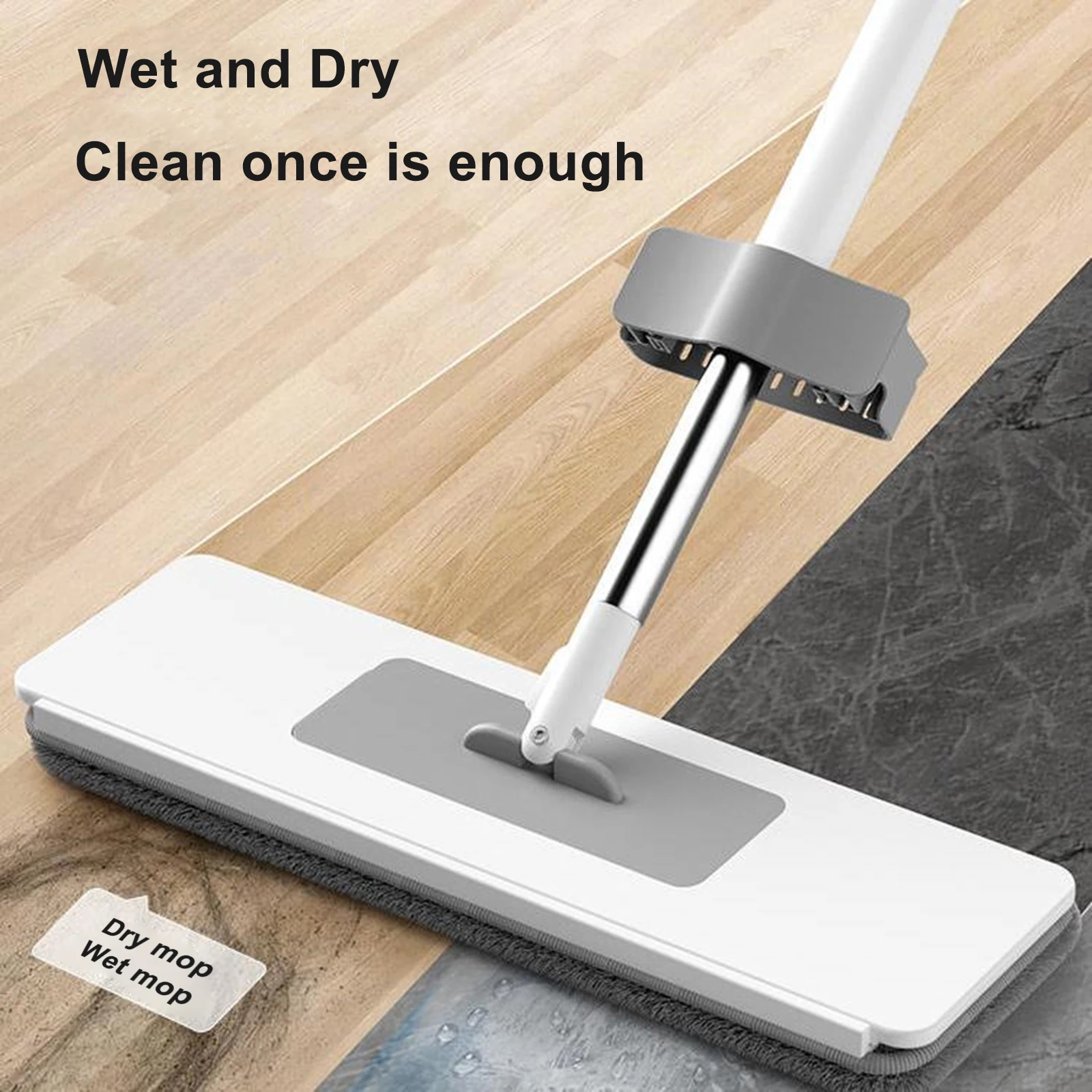 

360 Degree Spin Cleaning Floor Mop Multifunctional Flat Mop Hands-Free Wet Dry Use Microfiber for Hardwood Laminate Tile Floor