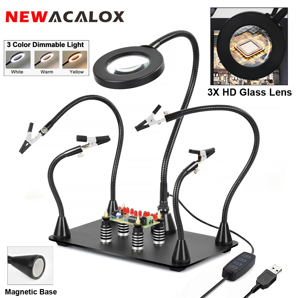 Soldering Iron Stand Magnetic PCB Circuit Board Holder Flexible Arm Third Hand Welding Station Repair Tools