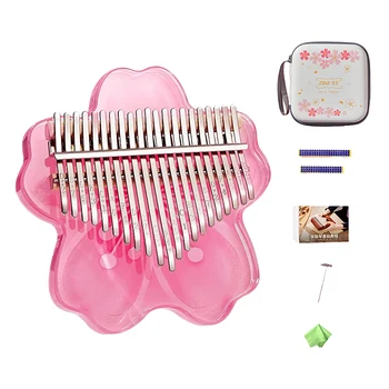 ZANI 투명 아크릴 칼림바 휴대용 미니 엄지 피아노 키보드, 초보자 칼림바 악기 선물, 10/17/21 키