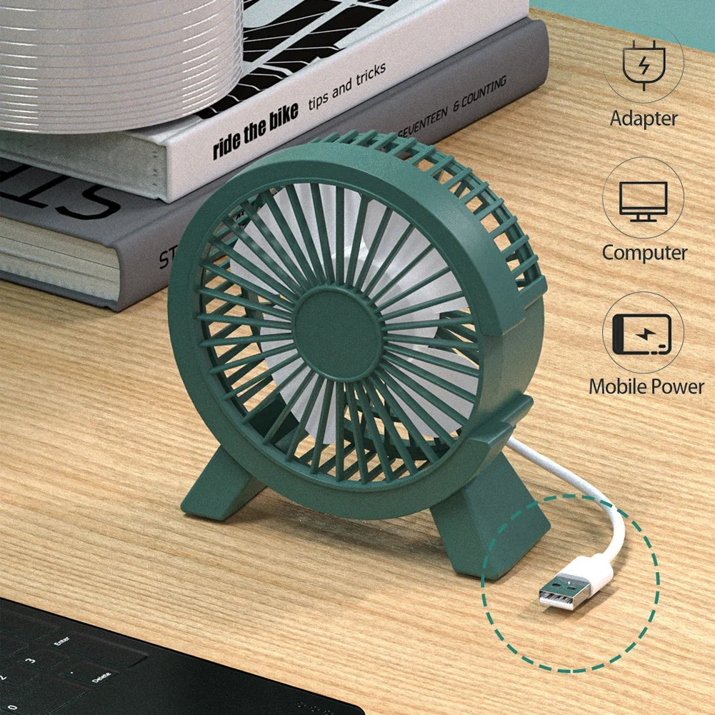 Electric Fan Portable Cooling for Laptops Silent Usb Fan for Home Officeoutdoor Desktop Cooler Camping Air Mini Appliances 3