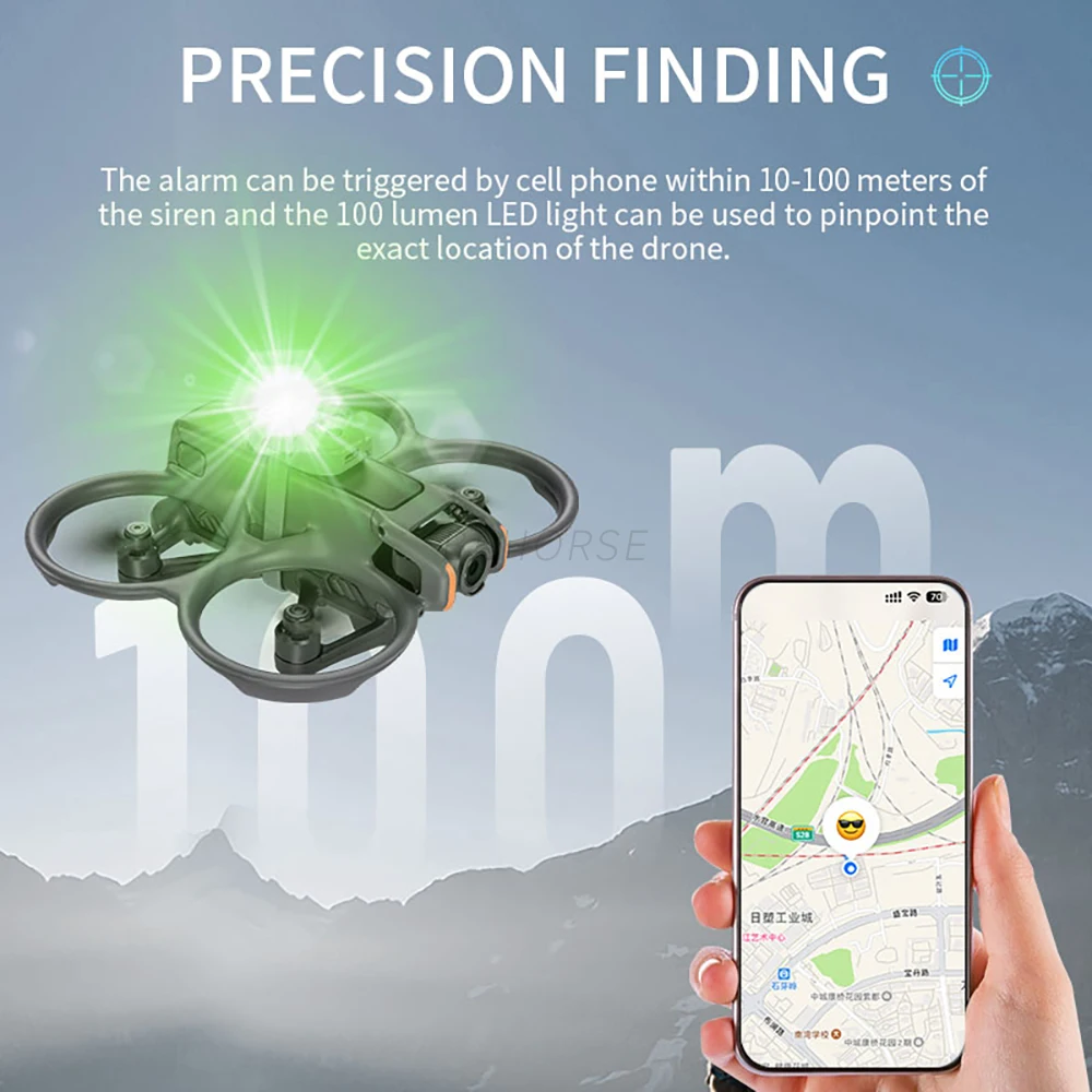 Sirène lumineuse pour drone 120dB, traqueur Bluetooth rechargeable USB-C