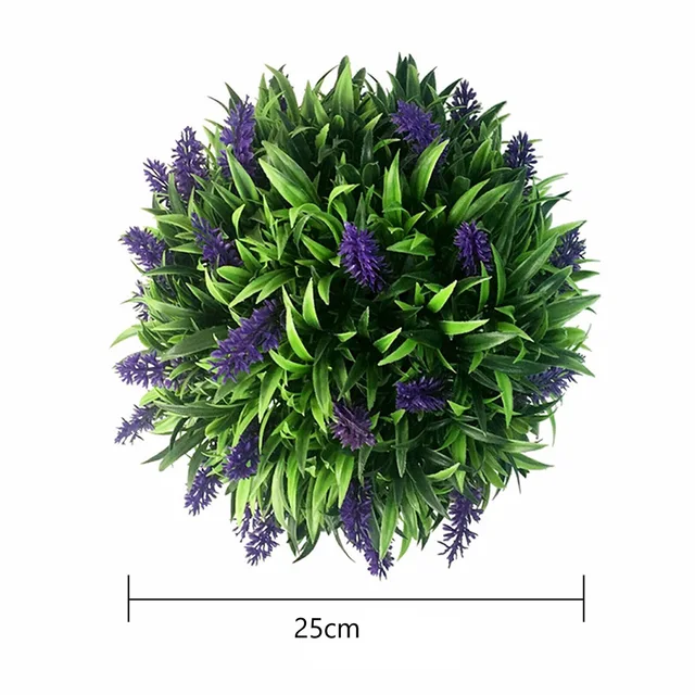 Practical Lavender Topiary Fake Plant Ball Artificial Flower Restaurant Wedding Handicraft 20cm Hanging Basket 2