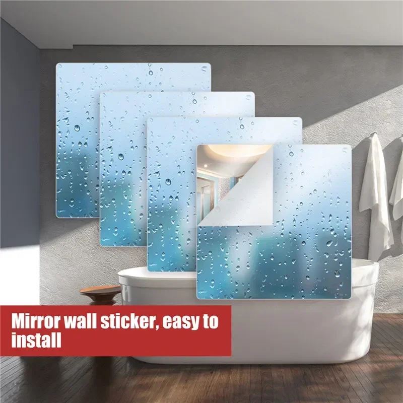 Adesivi per specchi in acrilico 3D decalcomanie da parete addensare autoadesivi adesivi murali per specchi artistici fai da te decorazione per guardaroba bagno casa
