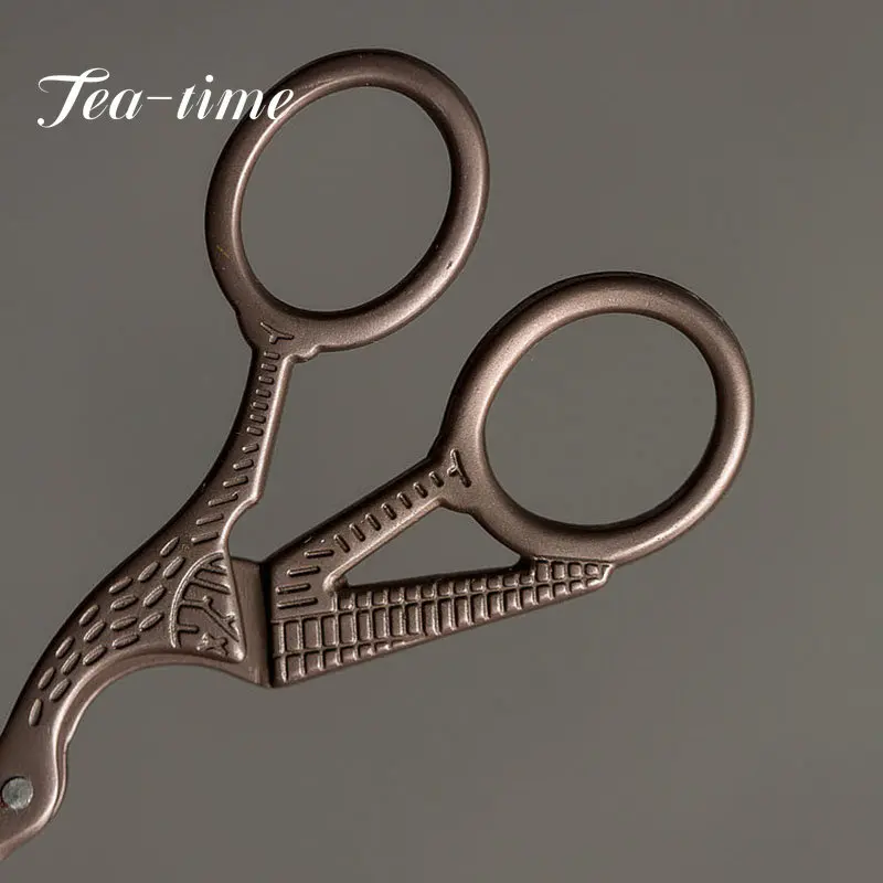 Japanese Style Retro Crane Shape Tea Knife Household Multifunction Tea Bag Package Small Scissors Ceremony Accessories Gifts