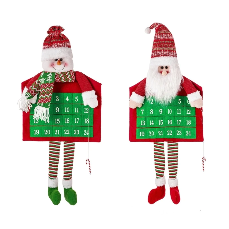 

Santa Clause/Snowman Countdown Calendar Lovely Christmas Decor Wall Hanging Decorations for Counting Down the Days