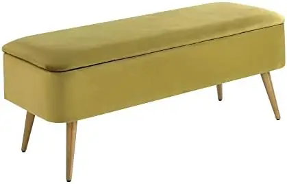 

& Cast Upholstered Velvet Storage Bench 44"W x 16"D x 18"H Rose,Golden Powder Coating Legs Set of 1 Water cooling block Table te