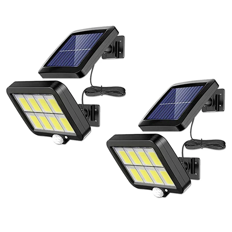 

4Pc 2000 Lumen 160 Leds Solar Wall Lights IP65 Waterproof Wired Motion Sensor Security Flood Light 360 Degree Adjustable