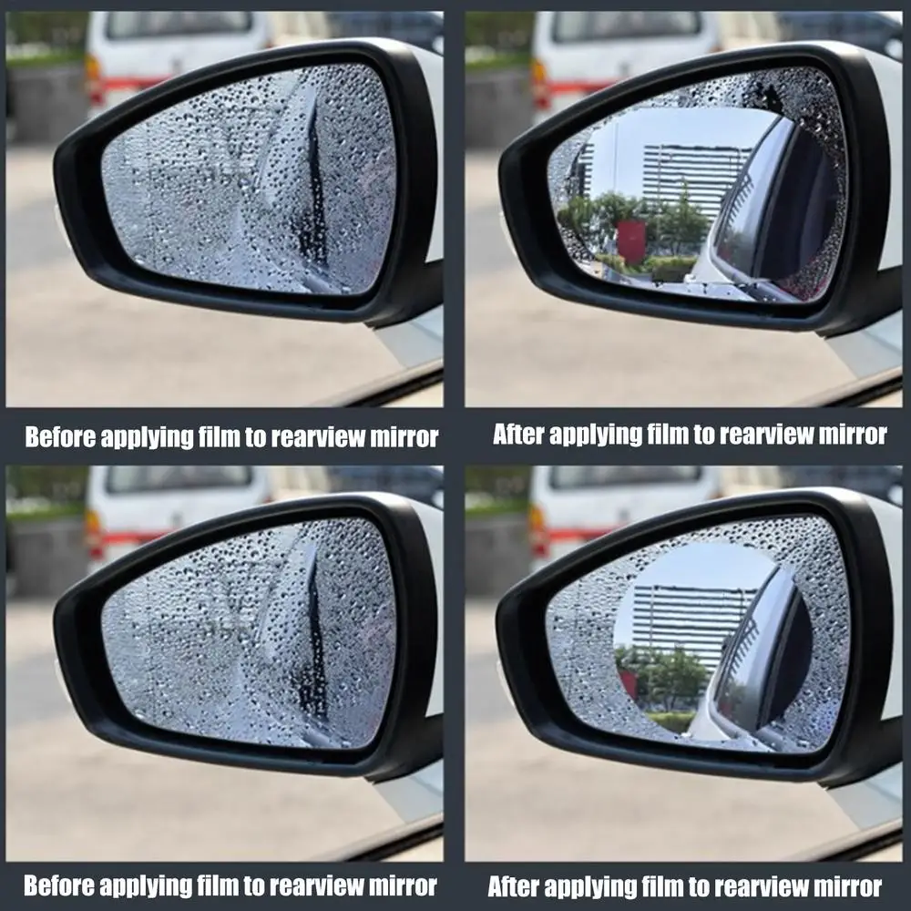 1 Pair Car Rear View Mirror Waterproof Film Car Rearview Mirror Rain Film Clear Sight In Rainy Days Auto Accessories