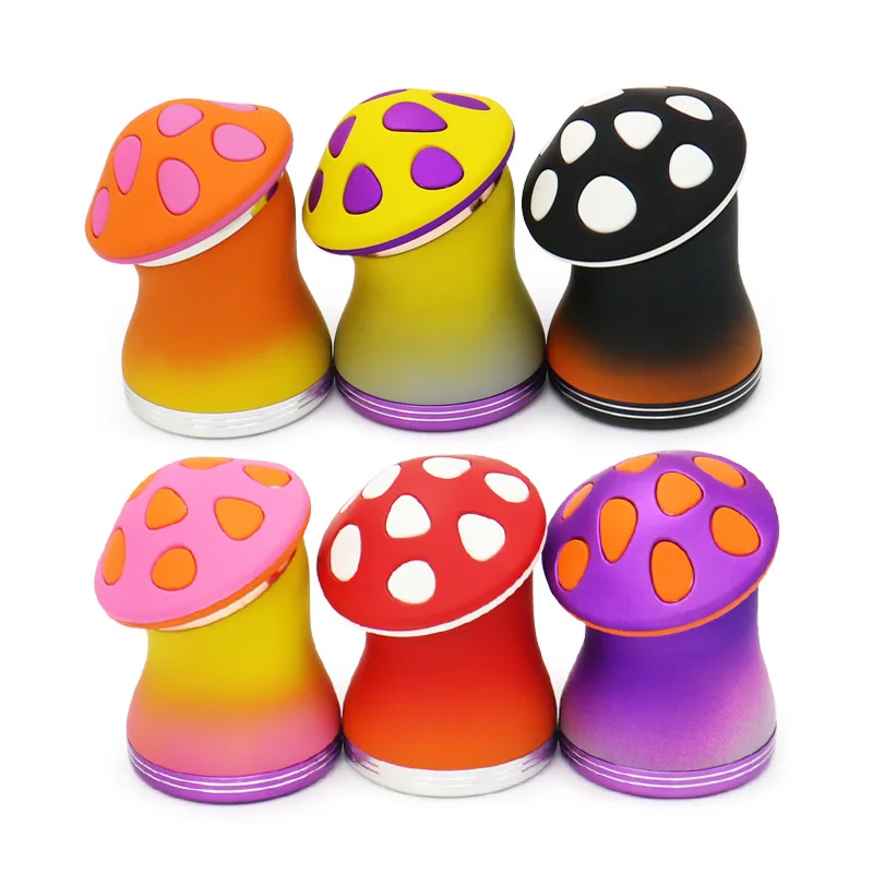 

4-layer zinc alloy 63mm mushroom metal grinder manual cigarette crusher