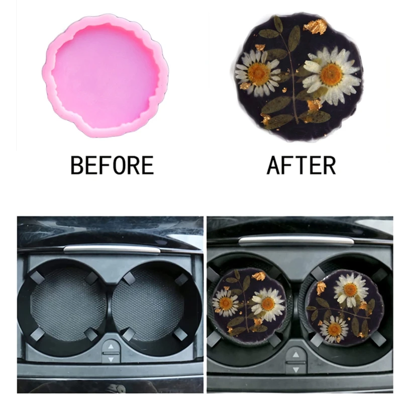 

Силиконовые формы для подставок для ломтиков для литья смолы, коврики для чашек, формы для изготовления домашнего декора, Прямая