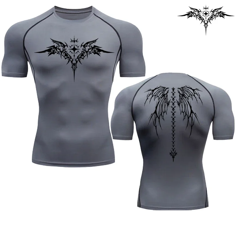 Casual Anime Print Running Compression T-Shirt Men's Quick-Drying Fitness Sportswear Gym Sports Long Sleeve Breathable Top S-3XL 3