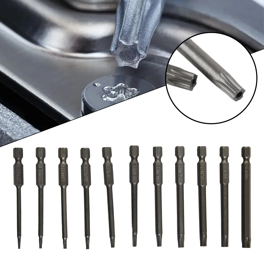 

Hex Bit Screwdriver Bit Workshop Factory Accessories Extra Long Head 75MM Replacement Security Torx Type 11pcs Universal Durable