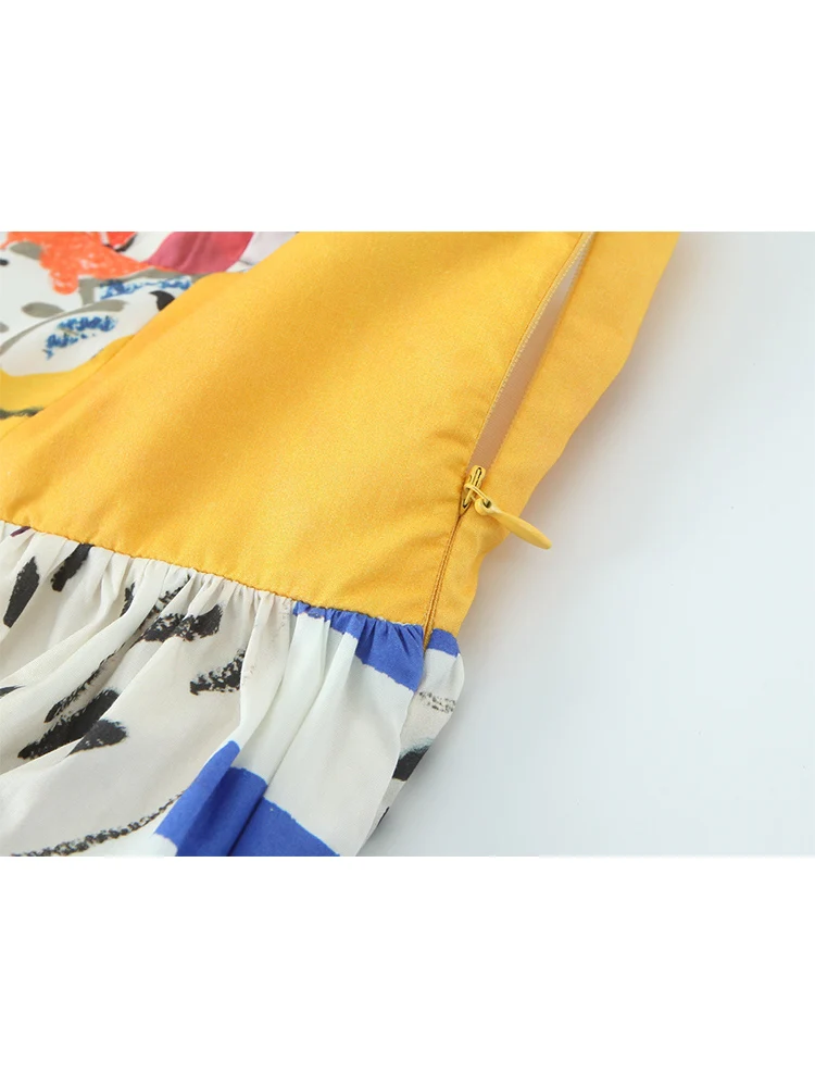 TFMLN Women's Casual Fruit Print Suspender Dress Summer Sleeveless Backless High Waist Sling Beach Vacation Short Dress Female