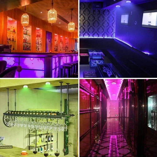 RGBW LED 옷장 조명, 무선 조도 조절 터치 센서, 캐비닛 아래 조명, LED 퍽 조명, 주방 옷장 야간 조명, 16 색 6