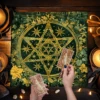 Moon Phase Five-Pointed Star Design Altar Cloth Tarot Tablecloth Altar Cloth tablecloth Divination Astrology Oracle Board Mat 5