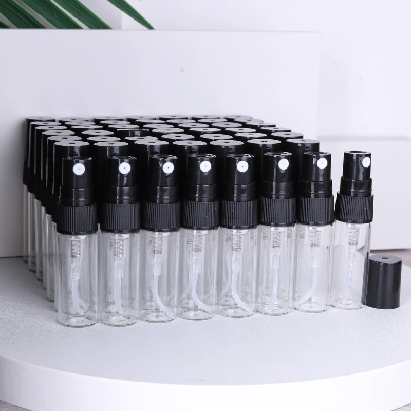 High Quality Mini Glass Perfume Spray Bottles - 3ml Ultra Fine Mist (50 Pack)