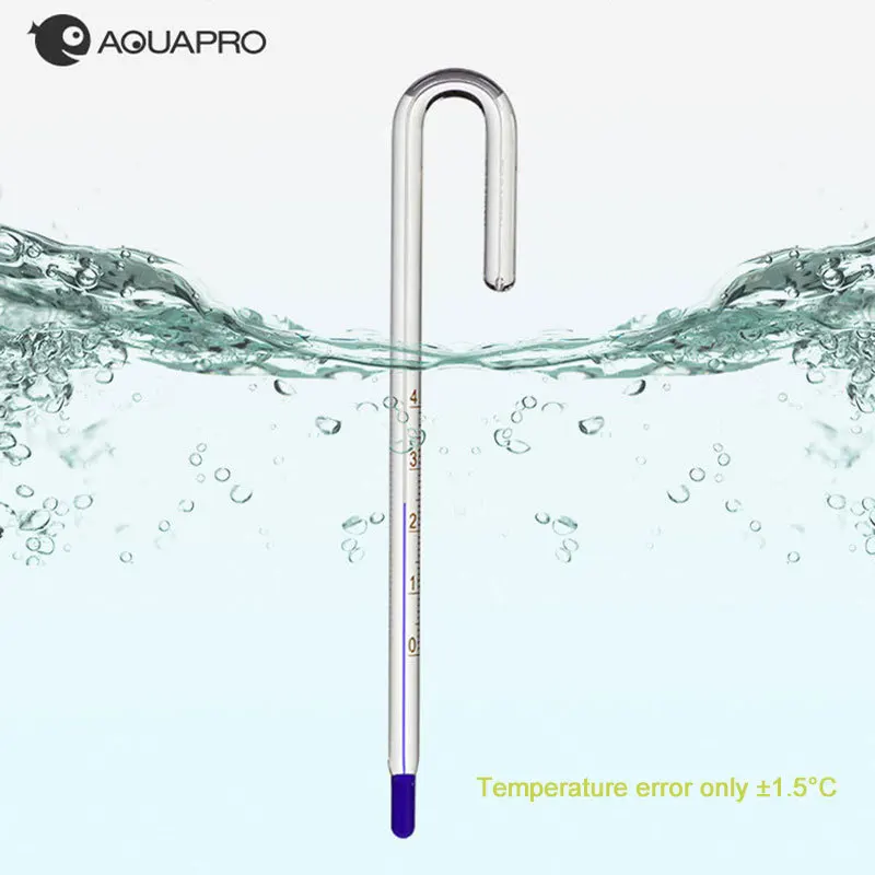 Water Glass Thermometer For Fishing Tank Plant Aquarium Hang On ADA Style Accessories Turtle Shrimp Fishbowl Marine Small Guppy