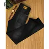 Spring and Autumn Korean Slim Jeans for Men 2025 High-end Luxury Clothing Black Printing Mid-waist Stretch Casual Pencil Pants 2